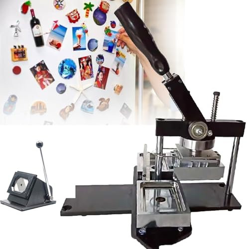 ZHIXUMM Badge Making Kit With Rectangle Shape 80 * 53mm Fridge Magnet, Paper Cutter, And 200pcs Components - Diy Button Badge Maker Set