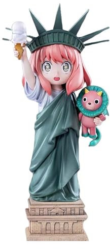 Epitome Anya Forger Figur Anya Anime Figur Q-Version COS Statue of Liberty Actionfigur PVC Modellfigur Sammlerstück als Tischdekoration Geschenke