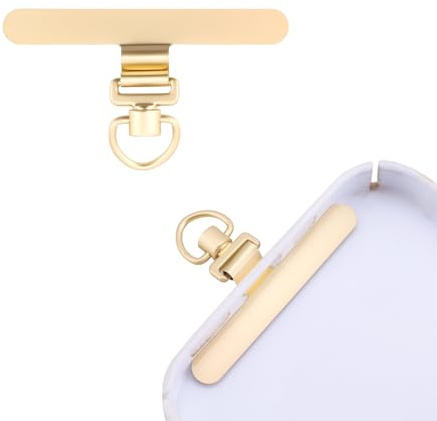 Gosknor Telefon Patch, Ultradünner Telefon-Gurt-Patch 360° Drehbarer Telefon-Patch Lanyard Universal-Gurt-Haltelasche Mobiltelefone (Gold)