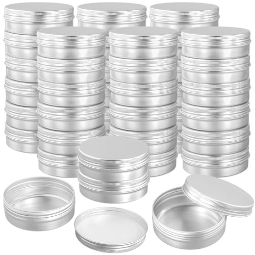 JOIKIT 40 barattoli di latta in alluminio da 100 ml, contenitori rotondi vuoti in metallo per crema, lozioni, perline