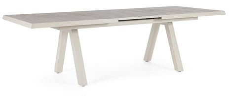 Bizzotto Ausziehbarer Tisch KRION 205-265 x 103 Pelican, Gestell aus Aluminium und Tischplatte aus Keramik