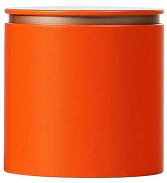RALIYATX Boîte à thé, boîte à thé en métal pour le stockage du thé, boîte de rangement de café, boîte à thé en métal, support de bonbons - Orange - S
