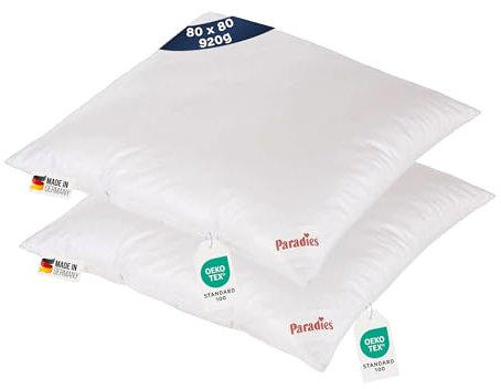 PARADIES Softy extra Kopfkissen Set (2 Stück) - 80x80cm, Aloe Vera Bezug, Waschbar 60°C, Variable Füllung, Allergikergeeignet, Made in Germany - Kuschelweich