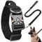 AKOFIC Tactical Dog Collar and Lead Set, Heavy Duty Wide Dog Collar with Handle and Soft Padded, Adjustable Comfortable Pet Collar for Small Medium and Large Dogs Training(Black + Black lead rope, M)