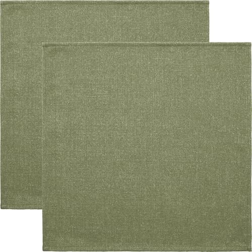 Erwin Müller Serviette 2er-Pack Uni, Krefeld Oliv Größe 40x40 cm - fleckabweisend, schmutzunempfindlich und leicht zu reinigen, Leinen-Optik