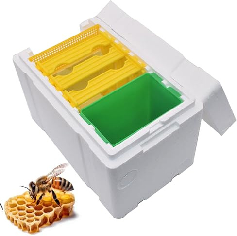 keloppasit Bienenstockkasten | Isolationsschaum Bienenhaus | Imkerbedarf für Hinterhof, Terrasse, Bauernhof, Gartenarbeit, Honig, Bestäubung, Zuchtstarter