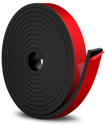 NUTKIT Tira de Goma Flexible Rollo de Caucho 3m×20mm×5mm, Autoadhesivo