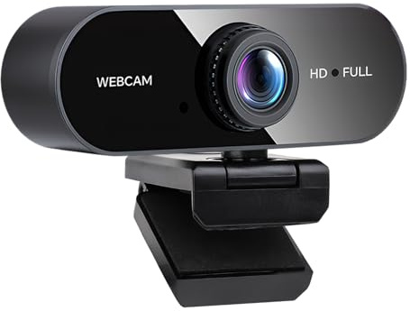 XXHUO Webcam With Microphone, Hd 1080p Webcam For Pc Laptop Computer Desktop Web Camera For Pc Camera Noise Cancellation Web Cam Plug And Play Usb For Youtube, Skype, Mac, Linux Black