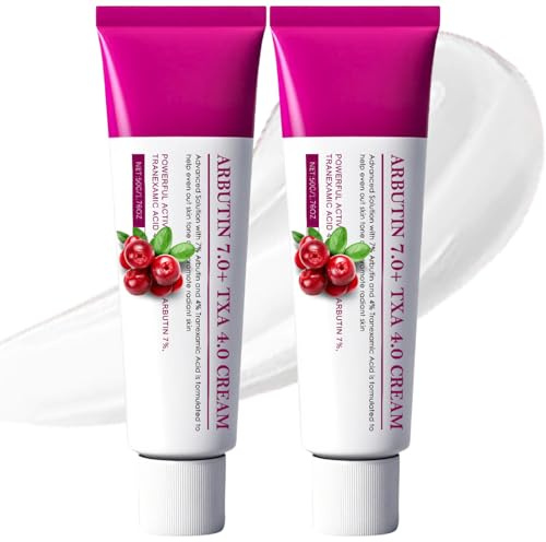2PCS Arbutin 7% + Tranexamic Acid 4% Cream, Dark Spot Remover with Glutathione & Niacinamide, Hyperpigmentation, Skin Lightening Cream for Freckle, Blemishes, Pigmentation, Korean Skincare