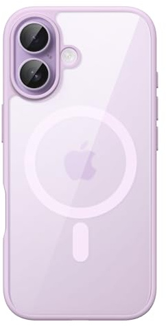 JETech Magnetische Hülle für iPhone 17, Lavendel | Kompatibel mit MagSafe, Einfarbig Matte TPU Rahmen, Transparente Rückseite, Stoßschutzrahmen