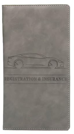 a portafoglio per veicoli in pelle - Organizer in pelle PU di alta qualità | elegante porta carta, cartella sottile per documenti di viaggio, registrazione auto compatta soluzione di allerta |