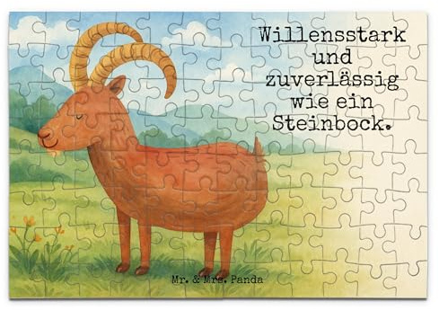 Mr. & Mrs. Panda Puzzle Sternzeichen Steinbock Design 96 Teile - Geschenk, Geburtstag Dezember, 500, 2000, Puzzlespiel, Januar, Steinböcke, 300, Bock, Ziege, 1500