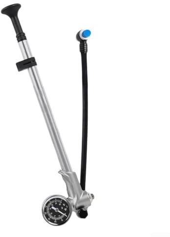 Honseadek Bomba de choque AV de bicicleta eficiente 300 PSI para horquilla delantera y suspensión trasera, aleación de aluminio portátil (plata)