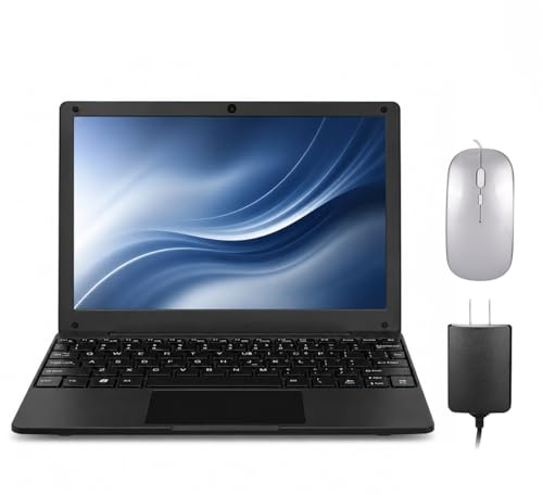 Fwmntu - Mini Laptop, Android 13, 2GB RAM, 64GB Storage, IPS HD Display, 1280 x 800 Pixels, Allwinner A133 CPU Laptop Netbook, Black