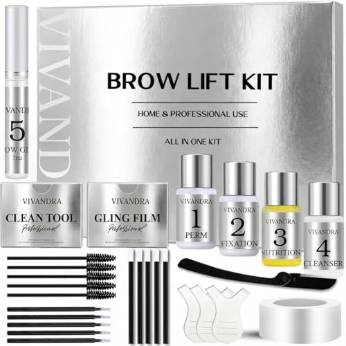 Augenbrauen Lifting Set, DIY Brow Lifting Set für Zuhause, Professionelles Brow Lamination Kit für Dichtere & Vollere Augenbrauen, Einfach Anzuwenden, Sofortige & Lang Anhaltende Ergebnisse