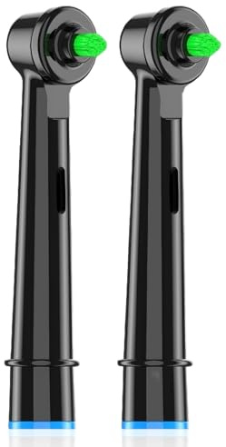 Interdental Ersatzbürsten Zahnbürstenköpfe Aufsteckbürsten für Zahnzwischenräume – Kompatible Interdentalbürsten für Braun Oral-B Bürstenköpfe – Set of 2 (Schwarz)