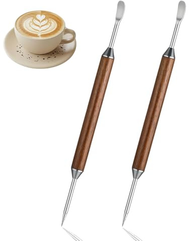 Latte Art Stift, 2 Stück Edelstah Kaffee Kunst Stift, Barista Zubehör, Professioneller Barista Latte Art Pen für Cappuccino, Espresso Dekorieren