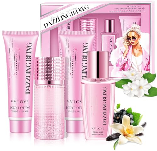 Coffret Parfum Femme :Eau de Toilette, Spray&Crème Corporel, Gel Douche
