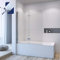 AQUABATOS Eck-Duschtrennwand Duschwand für Badewanne faltbar Badewannenaufsatz 120x140cm mit Seitenwand 70x140cm aus 5mm ESG Sicherheitsglas Nano-Beschichtung
