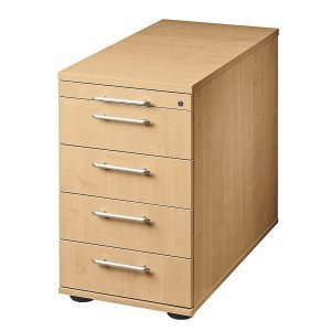 Standcontainer Solid SC mit 4 Schüben BxTxH 428x800x720-760mm Buche