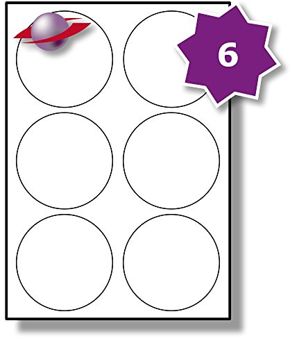 Label Planet® 6 Per Page/Sheet, 5 Sheets (30 Round Sticky Labels), White Blank Plain Matt Paper A4 Circular Circle Pricing Stickers, for Laser/Copier/Inkjet Printer, UK LP6/85R, 85MM Diameter Circles