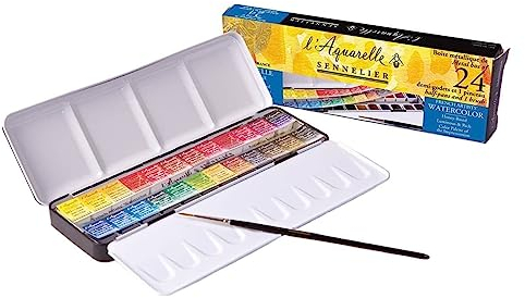 Sennelier - Peinture aquarelle – Lot de 24 demi-bâtonnets