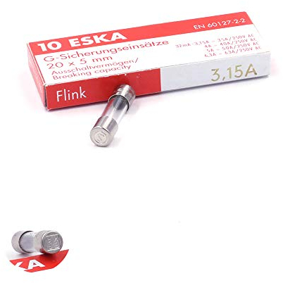 10x Fusible rapide (F) en verre 3.15A / 250VAC 5x20mm