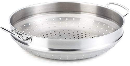 Fissler - Profi collection, Compartimento adicional para vaporera (35 cm) de acero indoxidables, accesorio para cocinar al vapor, compatible con la sartén wok y apto para cocinas, incluida inducción