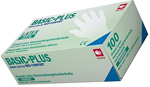 Basic-Plus, Latex Einmalhandschuh *Puderfrei*, Größe L