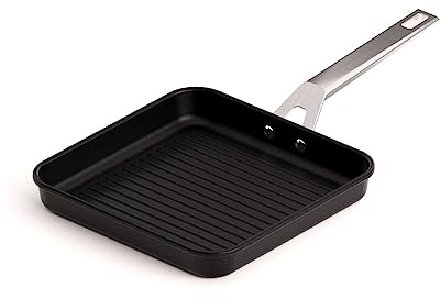 Valira Aire - Grill Premium de 23x23 cm hecho en España, aluminio fundido con antiadherente reforzado, apto para inducción