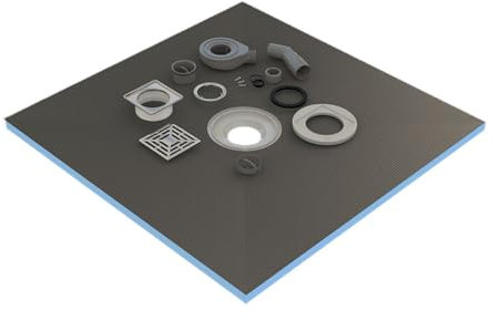 Receveur de Douche 100x100x4 cm prêt à carreler avec Siphon + Grille en INOX