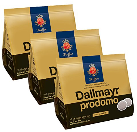 Dallmayr Prodomo Kaffeepads, für alle Pad Maschinen, Röstkaffee, Spezialveredelt, 48 Pads, á 7 g