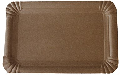 PGV 250 Pappteller 13 x 20 cm eckig natur braun Imbiss Einweg Grill Kuchen