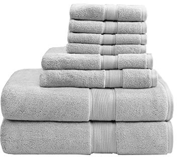 Madison Park 800 g/m² Badezimmer-Handtuch-Set, 100% Baumwolle, Badetuch-Set für Badezimmer, luxuriös, sehr saugfähig, 2 Badetücher, 2 Handtücher, 4 Waschlappen, schnell trocknend, Spa-Qualität