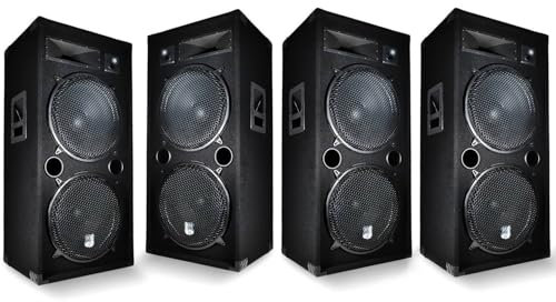 4 Enceintes passives Sono PA 2x15/38cm 4000W 3 Voies bassreflex BM Bmsonic LSC215