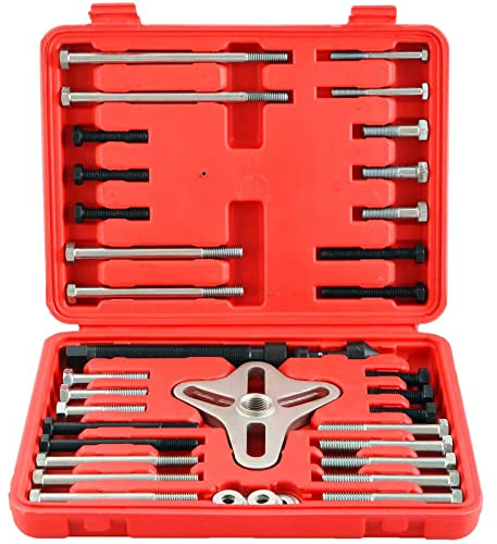 DASBET 46Pcs Harmonic Balancer Puller Set, Steering Wheel Puller, Gear Puller, Crank Shaft Pulley w/Case