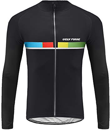 UGLY FROG Frühling Jersey Fahrradtrikot Polyester Gemütlich Langarm Shirt Herren Breathable Radfahren Fahrrad Lange Hülsen Fahrrad Hemd Männer Langarm Fahrradbekleidung Radfahren