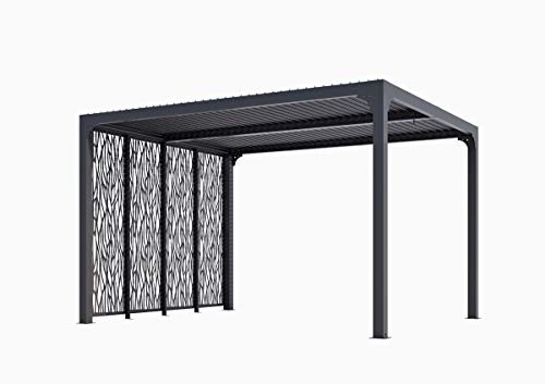 Habrita Foresta Pergola bioclimatique de 10,80 m2 équipée de 4 Panneaux moucharabieh