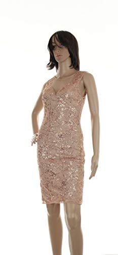 Molly Bracken - Vestito da donna con lustrini, retro in tulle, con lustrini Rose Gold M