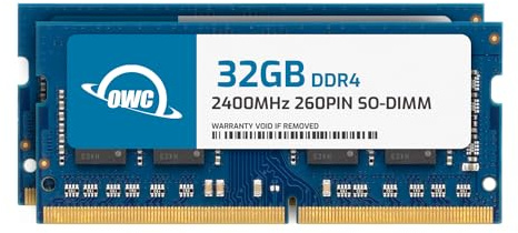 OWC 64GB (2 x 32.0GB) 2400MHz DDR4 PC4-19200 SO-DIMM 260 Pin CL17 Modulo di memoria per Mac Mini (fine 2018)
