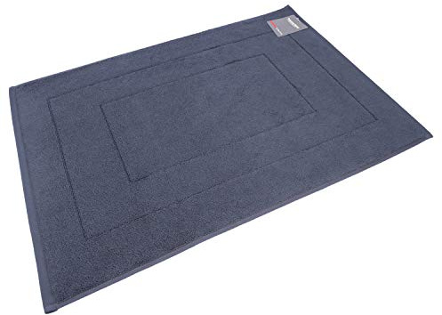 Traumschloss Frottier-Line Badematte aus Baumwolle - extra saugstarker Badvorleger 50x70 cm allergiker geeignet 50x70 dunkelgrau