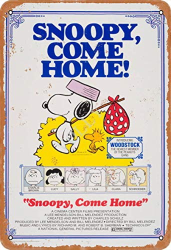 Volly Snoopy Come Home Retro verhindern Blendung klassische schicke Spaß Kunst Mode Metall Wanddekoration Blechschild geeignet für Küche Wohnzimmer Bar Cafe Dekoration