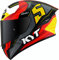 KYT TT Course Flux Helm (Red/Yellow,XL)