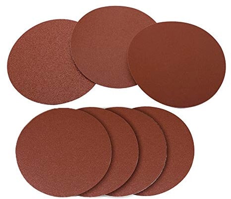 Saipor 70Stück 127mm PSA Selbstklebende Rückseite Schleifscheiben Aluminiumoxid Kein Loch Schleifscheibe Schleifkissen 80/100/120/150/180/240/400 Schleifpapier