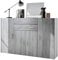 Vladon Highboard Aron Anrichte mit 2 Schubladen und 4 Türen mit insgesamt 8 Fächer dahinter, Weiß matt/Avola-Anthrazit (166,5 x 106,5 x 35 cm)