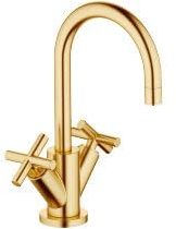 Dornbracht TARA Einloch Waschtischbatterie, mit Ablaufgarnitur, Ausladung 135 mm, 22512892-28, Farbe: Messing gebürstet