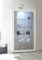 vetrina contenitore 2 ante moderno BIANCO LUCIDO ante con serigrafia CEMENTO soggiorno madia buffet con sportelli design URBE 16