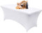 Dololoo Elasthan Tischdecke 183cm x 75cm, 6ft Polyester Rechteckige Tischdecke Dehnbare Tischdecke, Hochzeit, Party, Küche, Dekoration- Weiß