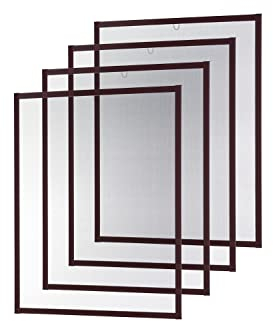 empasa Insektenschutz Fliegengitter Fenster MASTER SLIM Set Alurahmen Mückengitter als Selbstbausatz in 80 x 100 cm, verschiedene Sets und Farben, Farbe:braun, Größe:4er Set