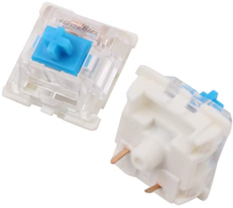 WANGCL 68 x Tastaturschalter für mechanische Tastatur, Ersatz für GATERON-Schalter und Gamer DIY mit Schlüsselwellen-Entferner, Tastenkappen-Abzieher – Cyan-Schaft